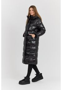 Hetrego - HETREGO Czarny damski płaszcz puchowy Tara Woman Oversized Quilted Coat, Rozmiar 42 EU - 46 IT. Okazja: na co dzień. Kolor: czarny. Materiał: puch. Długość: do kolan. Styl: casual #4