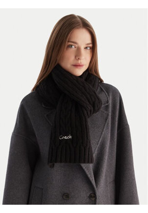 Coach Szalik CCL89 Czarny. Kolor: czarny. Materiał: poliester
