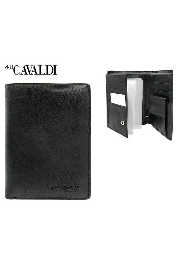 4U CAVALDI - Portfel męski Cavaldi M302-PU czarny. Kolor: czarny. Materiał: skóra ekologiczna