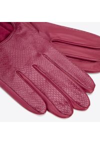 Wittchen - Damskie rękawiczki skórzane samochodowe klasyczne karminowe. Kolor: czerwony. Materiał: skóra. Sezon: wiosna, jesień. Styl: klasyczny