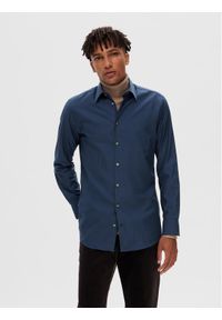 Selected Homme Koszula 16090212 Granatowy Slim Fit. Kolor: niebieski. Materiał: bawełna #1