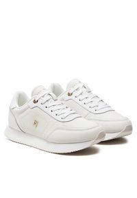 TOMMY HILFIGER - Tommy Hilfiger Sneakersy Elevated Essent Runner Monogram FW0FW08285 Biały. Kolor: biały. Materiał: skóra #5