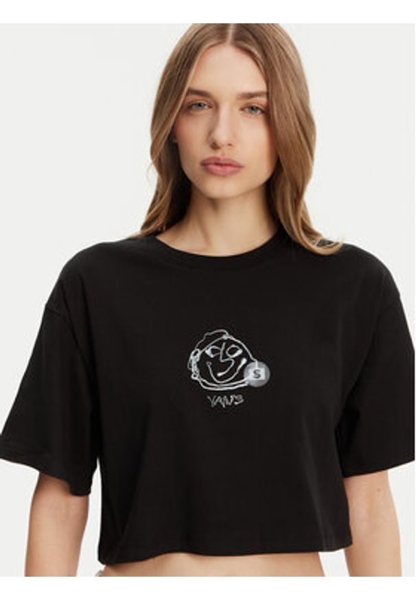 Vans T-Shirt VN000MC5BLK1 Czarny Regular Fit. Kolor: czarny. Materiał: bawełna
