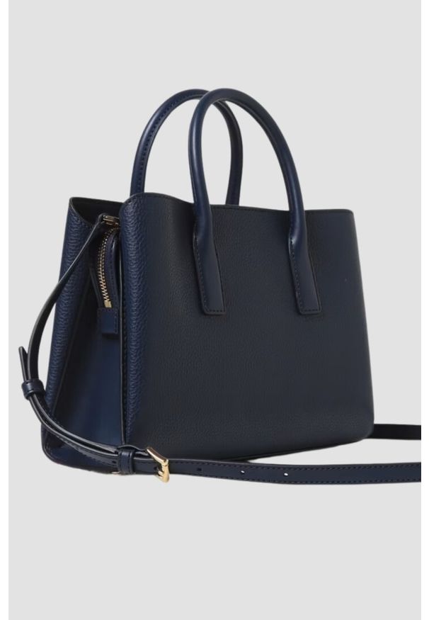 Michael Kors - MICHAEL KORS Granatowa torebka SM Satchel. Kolor: niebieski. Materiał: skórzane. Styl: elegancki, klasyczny
