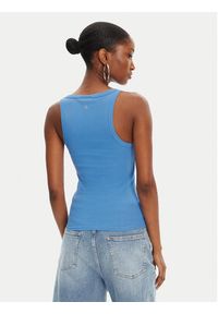 Juicy Couture Top Racer JCWLV125305 Niebieski Slim Fit. Kolor: niebieski. Materiał: bawełna #5