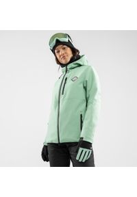 SIROKO - Damska kurtka snowboardowa Sporty zimowe Siroko W2-W Emerald. Kolor: zielony. Materiał: softshell, materiał. Sezon: zima. Sport: snowboard