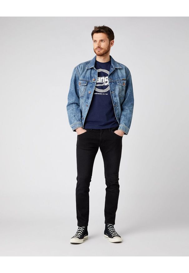 Wrangler - WRANGLER SS ROUND LOGO TEE MĘSKI T-SHIRT NAVY W7MPD3114 112141594