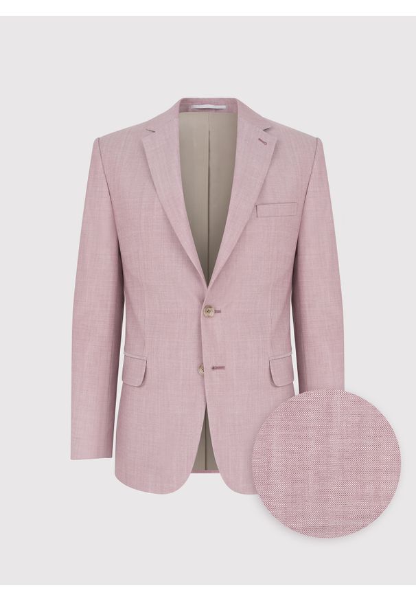 Pako Lorente - PAKO LORENTE - Rożowa marynarka garniturowa wełna. Materiał: wełna. Wzór: gładki