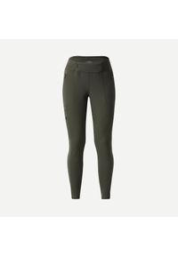 FORCLAZ - Legginsy trekkingowe damskie Forclaz Travel 500. Kolor: zielony. Materiał: poliamid, materiał, elastan