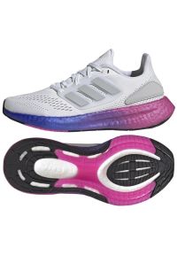 Adidas - Buty do biegania adidas Pure Boost 22 W HQ8576 białe. Kolor: biały. Materiał: materiał, syntetyk, guma. Szerokość cholewki: normalna #6