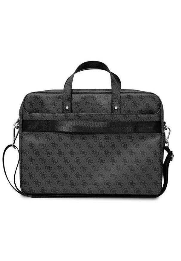 Torba Guess Saffiano 4G Triangle Logo Computer Bag 16” czarny. Kolor: czarny. Materiał: skóra ekologiczna, materiał. Wzór: aplikacja. Styl: elegancki