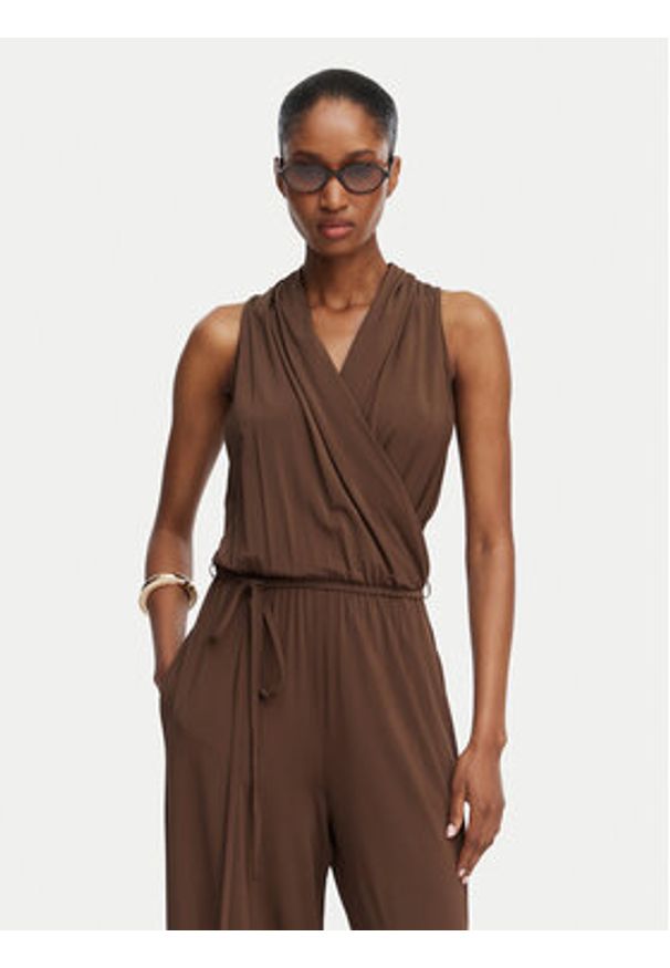 Weekend Max Mara Kombinezon Tropico 2615641012 Brązowy ciemny Regular Fit. Kolor: brązowy. Materiał: wiskoza