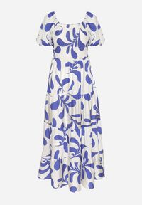 Born2be - Niebieska Rozkloszowana Sukienka z Elastyczną Górą i Bufiastymi Rękawami Orrivene. Okazja: na co dzień. Typ kołnierza: dekolt kwadratowy. Kolor: niebieski. Typ sukienki: proste. Styl: casual, elegancki #6