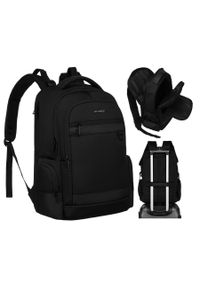 Plecak podróżny Peterson PTN PTY-02 czarny. Kolor: czarny. Materiał: materiał. Styl: casual, elegancki