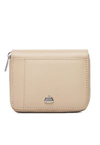 Weekend Max Mara Mały Portfel Damski Jerener 1 2525716034600 Beżowy. Kolor: beżowy. Materiał: skóra