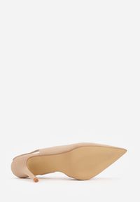 Renee - Beżowe Casualowe Sandały na Szpilce Typu Slingback Lamigonia. Okazja: na co dzień. Kolor: beżowy. Obcas: na szpilce. Styl: casual #3