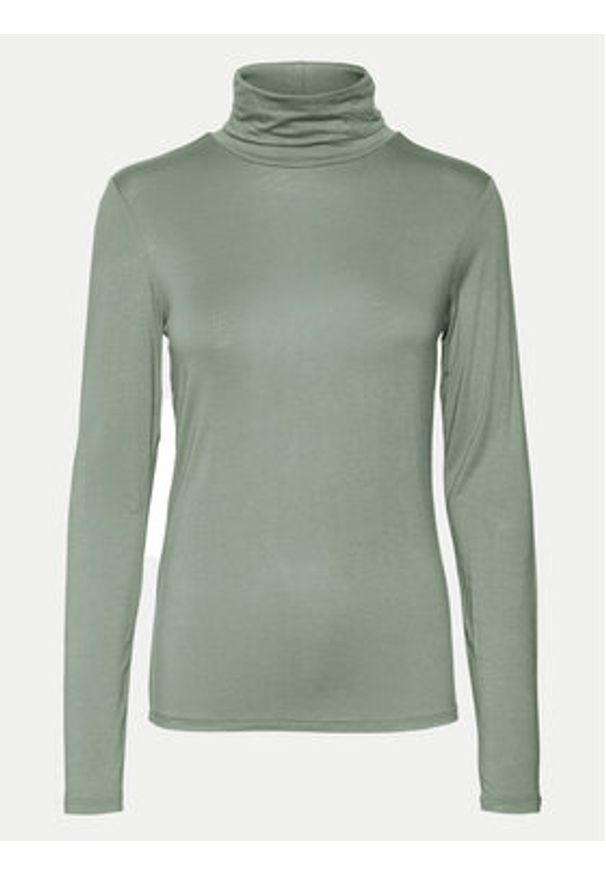 Vero Moda Golf Alberte 10293803 Zielony Slim Fit. Typ kołnierza: golf. Kolor: zielony. Materiał: wiskoza