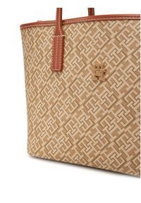 TOMMY HILFIGER - Tommy Hilfiger Torebka Th Monoplay Leather Mini Tote AW0AW17415 Brązowy. Kolor: brązowy. Materiał: skórzane #5