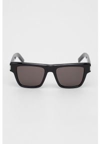 SAINT LAURENT - Saint Laurent okulary przeciwsłoneczne męskie kolor czarny. Kształt: prostokątne. Kolor: czarny. Wzór: geometria #4
