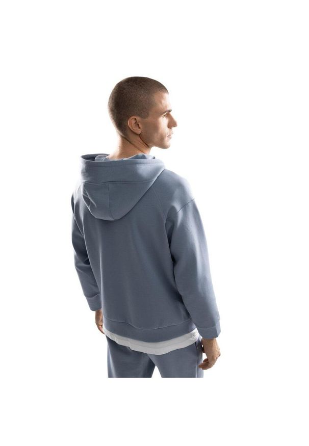 SIROKO - Męska rozpinana bluza treningowa z kapturem Fitness Siroko Surpass. Typ kołnierza: kaptur. Kolor: niebieski. Materiał: materiał. Sport: fitness