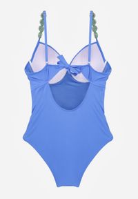 Born2be - Niebieski Strój Kąpielowy Ozdobiony Kamieniami Medorise. Kolekcja: plus size. Kolor: niebieski. Wzór: aplikacja #6