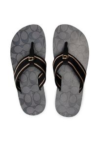 Coach Japonki Zoe Webbed Flip Flop C2978 Czarny. Kolor: czarny. Materiał: materiał #8