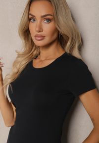 Renee - Czarna Koszulka T-shirt z Krótkim Rękawem z Bawełny Civa. Kolor: czarny. Materiał: bawełna. Długość rękawa: krótki rękaw. Długość: krótkie #3