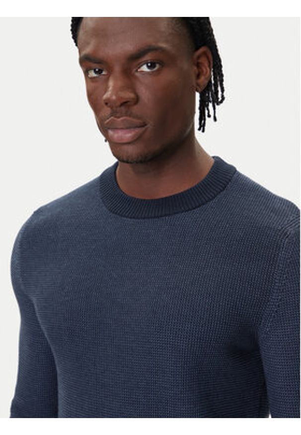BOSS Sweter Klapok 50548673 Niebieski Regular Fit. Kolor: niebieski. Materiał: bawełna