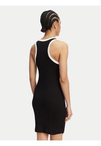 Karl Lagerfeld - KARL LAGERFELD Sukienka codzienna B2W46087 Czarny Slim Fit. Okazja: na co dzień. Typ kołnierza: dekolt w karo. Kolor: czarny. Materiał: bawełna. Typ sukienki: proste. Styl: casual #3