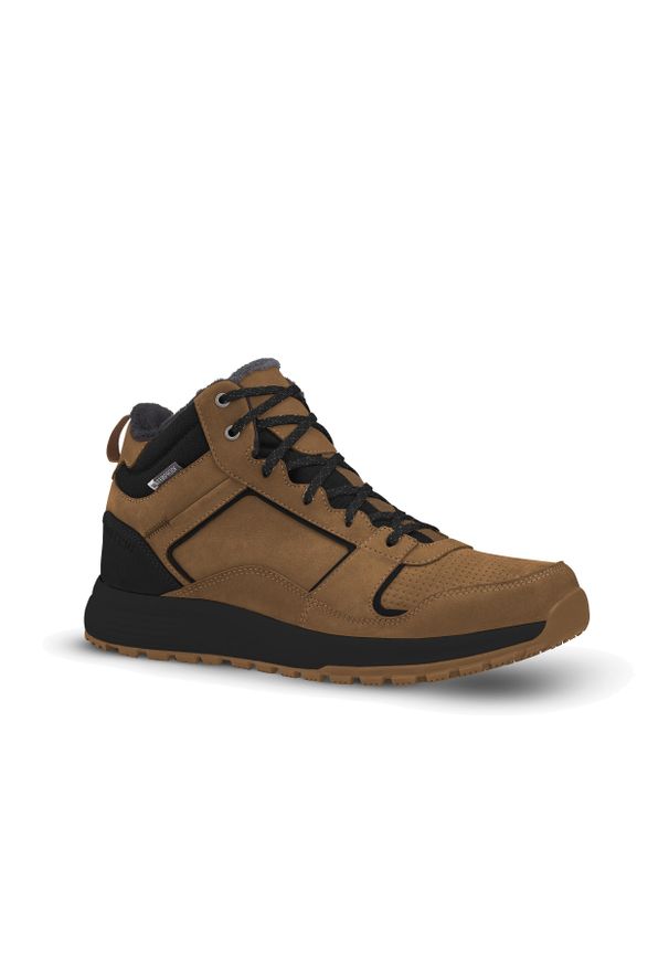 quechua - Buty turystyczne męskie Quechua SH500 Mid skóra wodoodporne. Kolor: wielokolorowy, czarny, brązowy. Materiał: skóra. Szerokość cholewki: normalna. Sezon: zima. Sport: wspinaczka