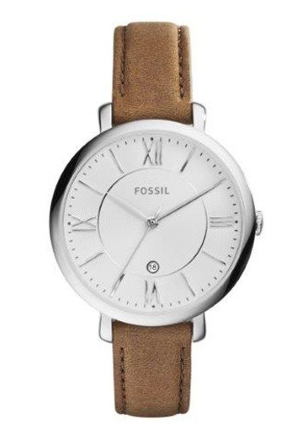 Fossil - Zegarek ES3708. Kolor: brązowy. Materiał: materiał, skóra
