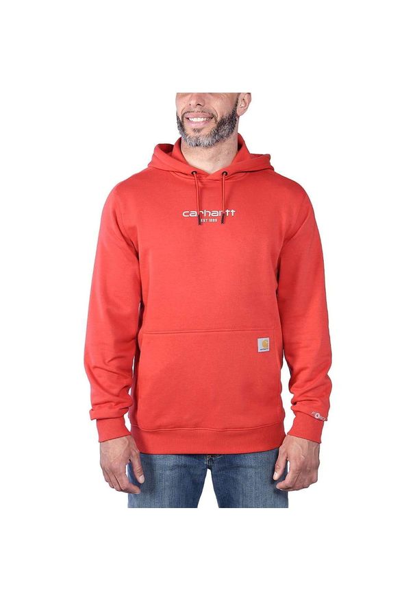 Bluza sportowa męska z kapturem Carhartt Force Lightweight Logo. Typ kołnierza: kaptur. Kolor: czerwony