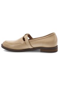 Brązowe Półbuty Armodo Płaskie Obuwie Damskie. Okazja: na co dzień. Zapięcie: klamry. Kolor: brązowy. Materiał: skóra. Obcas: na obcasie. Styl: casual. Wysokość obcasa: niski #6