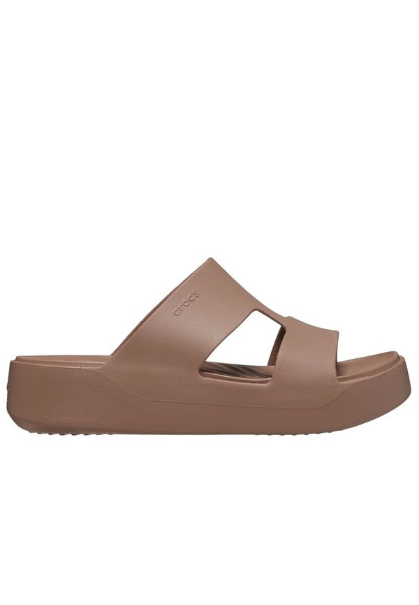 Klapki damskie Crocs Getaway Platform H-Strap 209409-2Q9 - brązowe. Kolor: brązowy. Sezon: lato. Obcas: na platformie. Styl: klasyczny