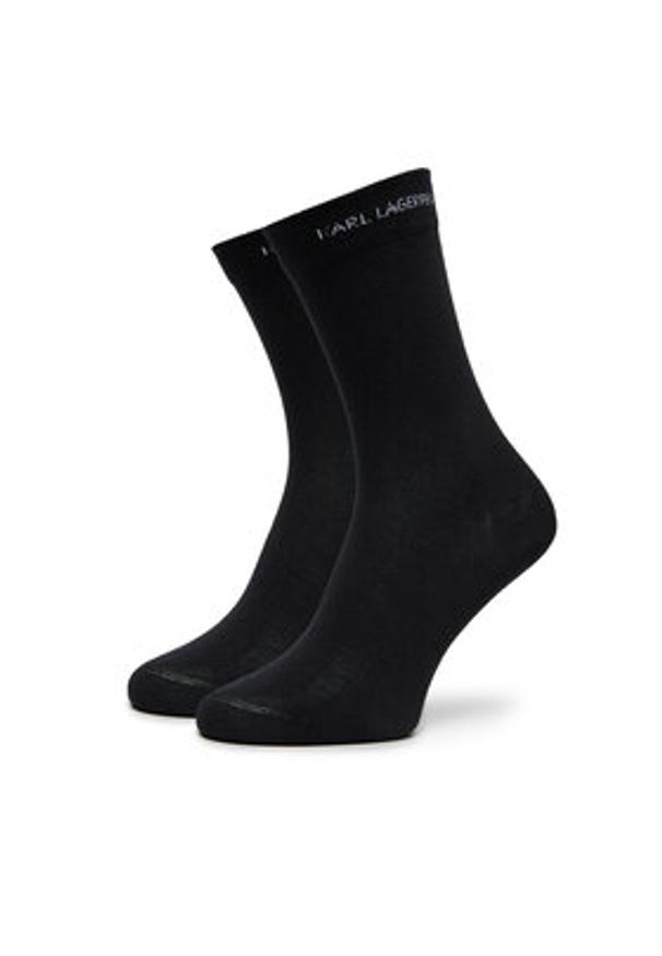 Karl Lagerfeld - KARL LAGERFELD Zestaw 2 par wysokich skarpet damskich 246W6002 Czarny. Kolor: czarny. Materiał: bawełna, materiał