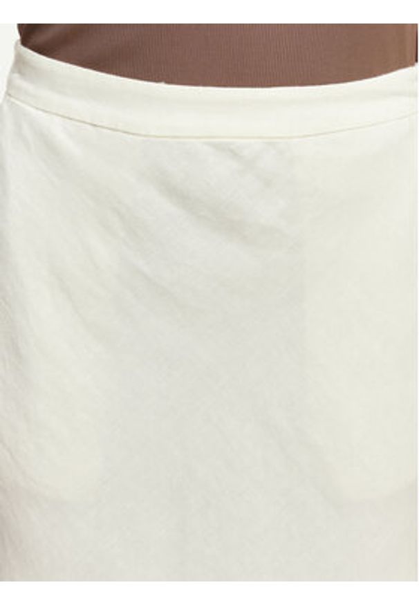 GANT - Gant Spódnica midi 4400231 Biały Regular Fit. Kolor: biały. Materiał: len
