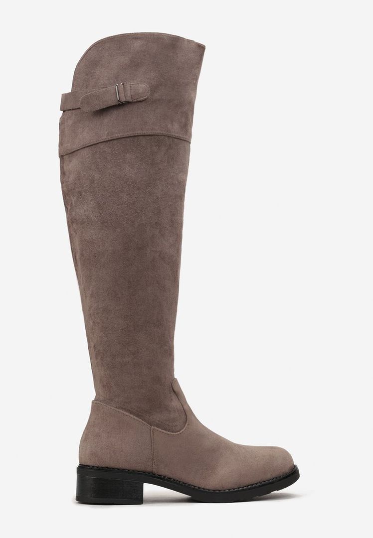 Czarne kozaki Ochnik na obcasie, z aplikacjami BUTYD-1089-99