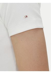 TOMMY HILFIGER - Tommy Hilfiger Polo Slim Gold Button Polo Ss WW0WW45436 Biały Regular Fit. Typ kołnierza: polo. Kolor: biały. Materiał: bawełna #5