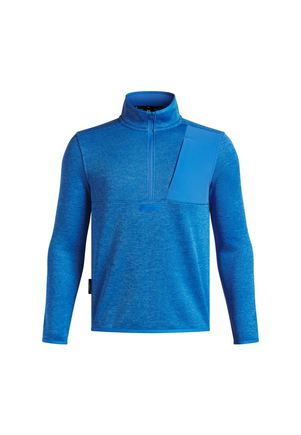 Bluza dziecięca z zamkiem błyskawicznym 1/4 Under Armour Drive Hybrid Storm. Typ kołnierza: golf. Kolor: niebieski. Sport: golf
