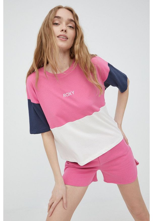 Roxy t-shirt bawełniany. Materiał: bawełna. Wzór: nadruk