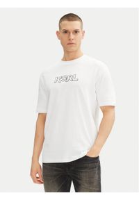Karl Lagerfeld - KARL LAGERFELD T-Shirt 755156 552235 Biały Regular Fit. Typ kołnierza: dekolt w karo. Kolor: biały. Materiał: bawełna #1