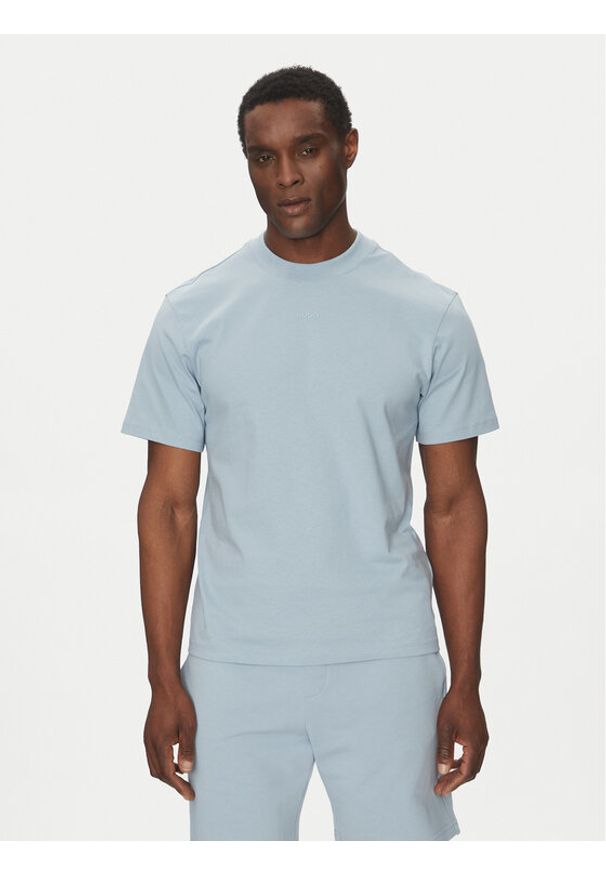 Hugo - HUGO T-Shirt Dapolino 50488330 Błękitny Relaxed Fit. Kolor: niebieski. Materiał: bawełna