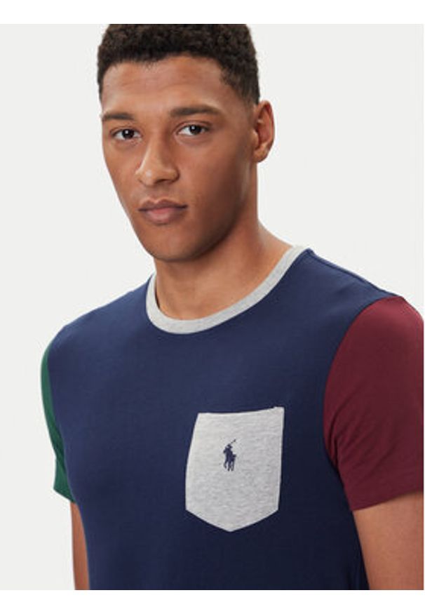 Polo Ralph Lauren T-Shirt 710849543003 Granatowy Custom Slim Fit. Typ kołnierza: polo. Kolor: niebieski. Materiał: bawełna