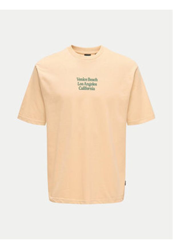 Only & Sons T-Shirt Kenny 22028736 Różowy Relaxed Fit. Kolor: różowy. Materiał: bawełna