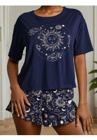 Sinsay - Bawełniana piżama dwuczęściowa - fioletowy. Kolor: fioletowy. Materiał: bawełna #1