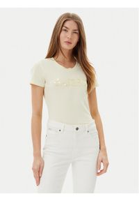Guess T-Shirt W5GI17 J1314 Żółty Slim Fit. Kolor: żółty. Materiał: bawełna