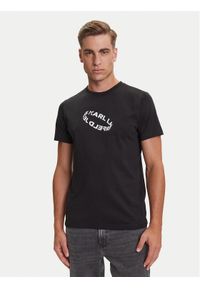 Karl Lagerfeld Jeans T-Shirt A3M17037 Czarny Slim Fit. Kolor: czarny. Materiał: syntetyk, bawełna