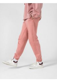outhorn - Spodnie dresowe damskie - różowe. Kolor: różowy. Materiał: dresówka. Wzór: haft #8