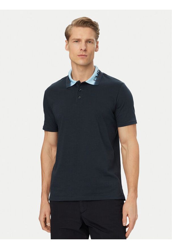 Emporio Armani Polo EM000571 AF20432 UB102 Granatowy Regular Fit. Typ kołnierza: polo. Kolor: niebieski. Materiał: bawełna