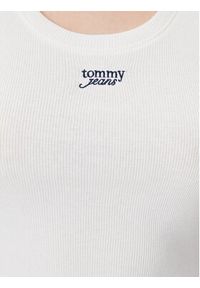 Tommy Jeans Top DW0DW21369 Biały Slim Fit. Kolor: biały. Materiał: bawełna #4